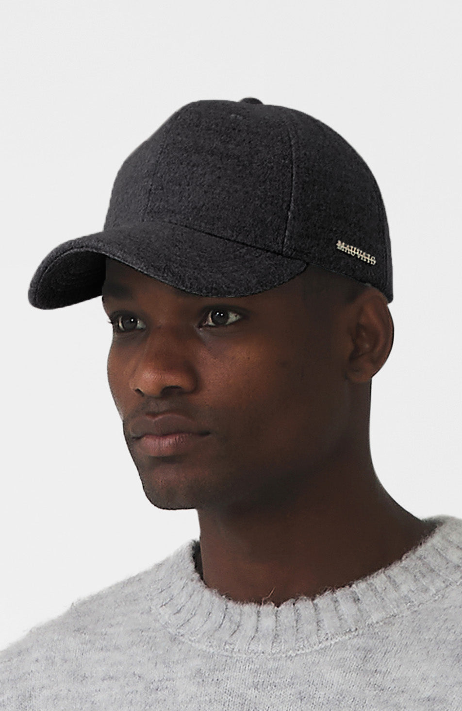 Melton Wool Cap in Dark Grey