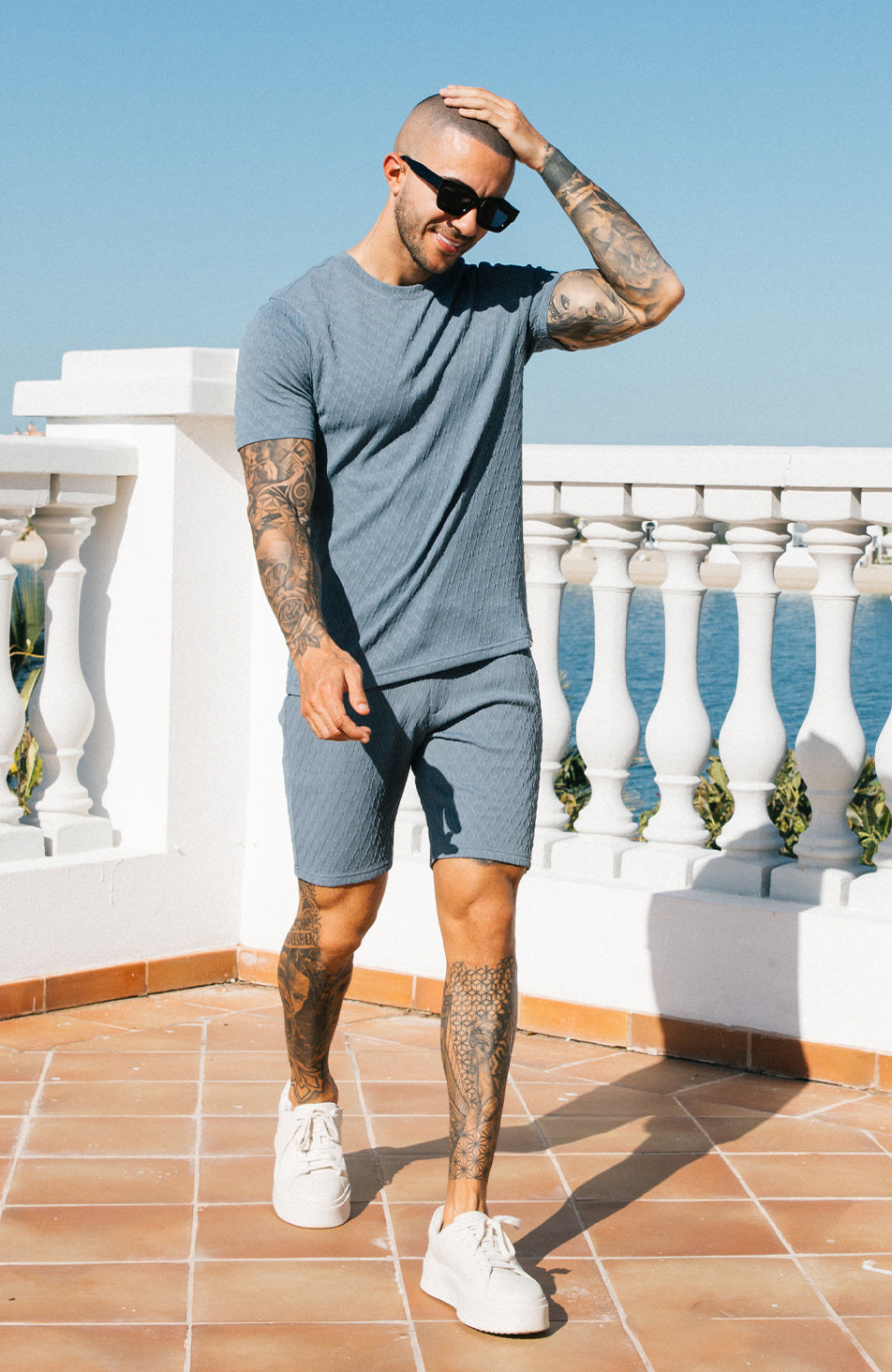 Cannes Knit Tee in Blue