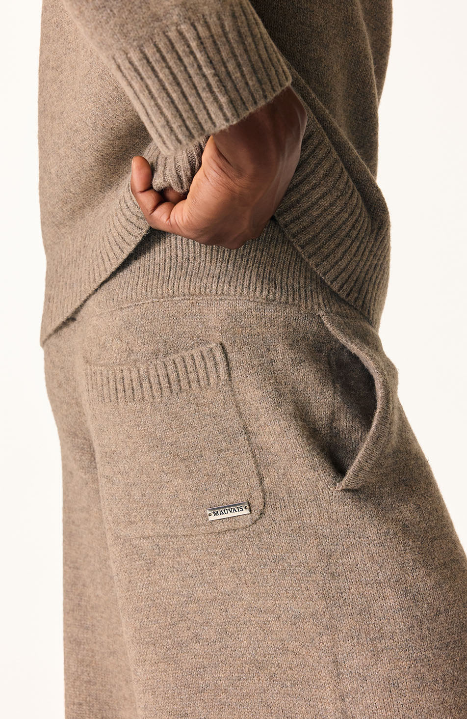 Monogram Montreux Knit Jogger in Taupe