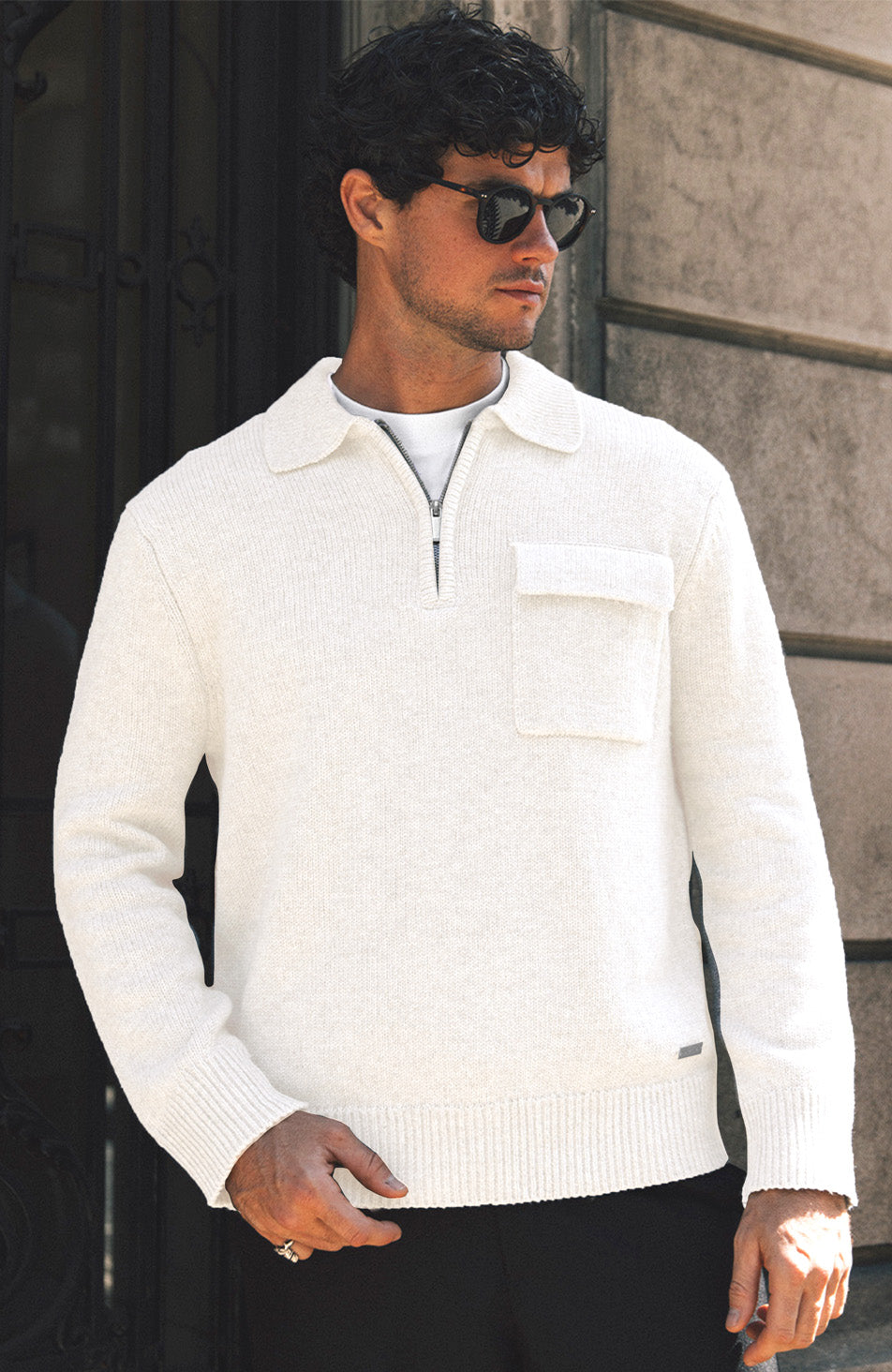 Harlem Knitted Jumper in Ecru