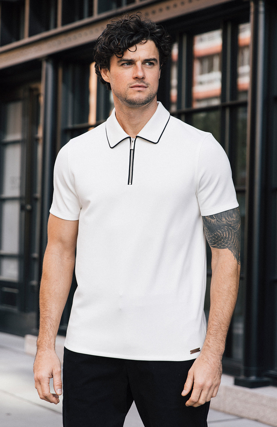 Signature Slim Tipping Polo in White