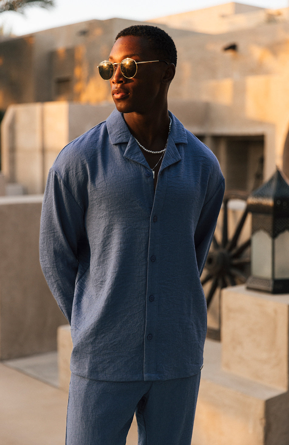 Fiorano Long Sleeve Relaxed Fit Shirt in Storm
