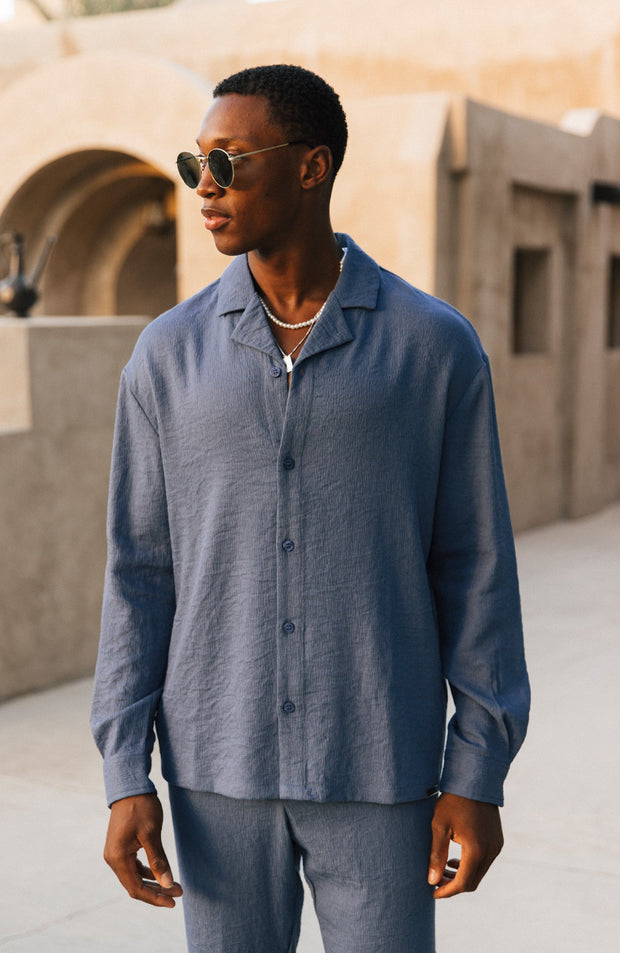Fiorano Long Sleeve Relaxed Fit Shirt in Storm