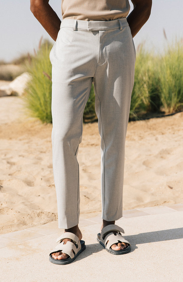 Aster Tailored Stretch Slim Leg Trousers in Grey