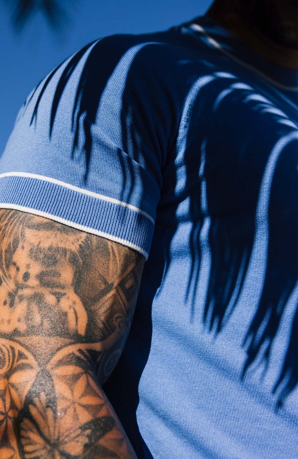 Franco Slim Knit Tee in Blue