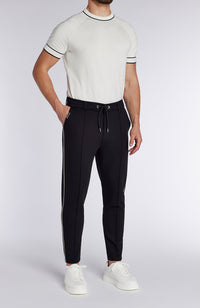 Lowell Slim Piping Trousers in Black