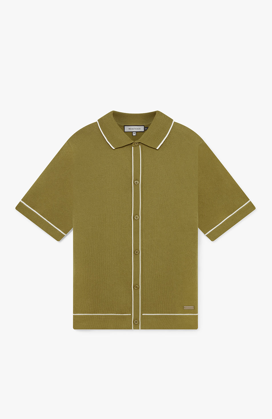 Luciano Slim Knit Shirt in Olive