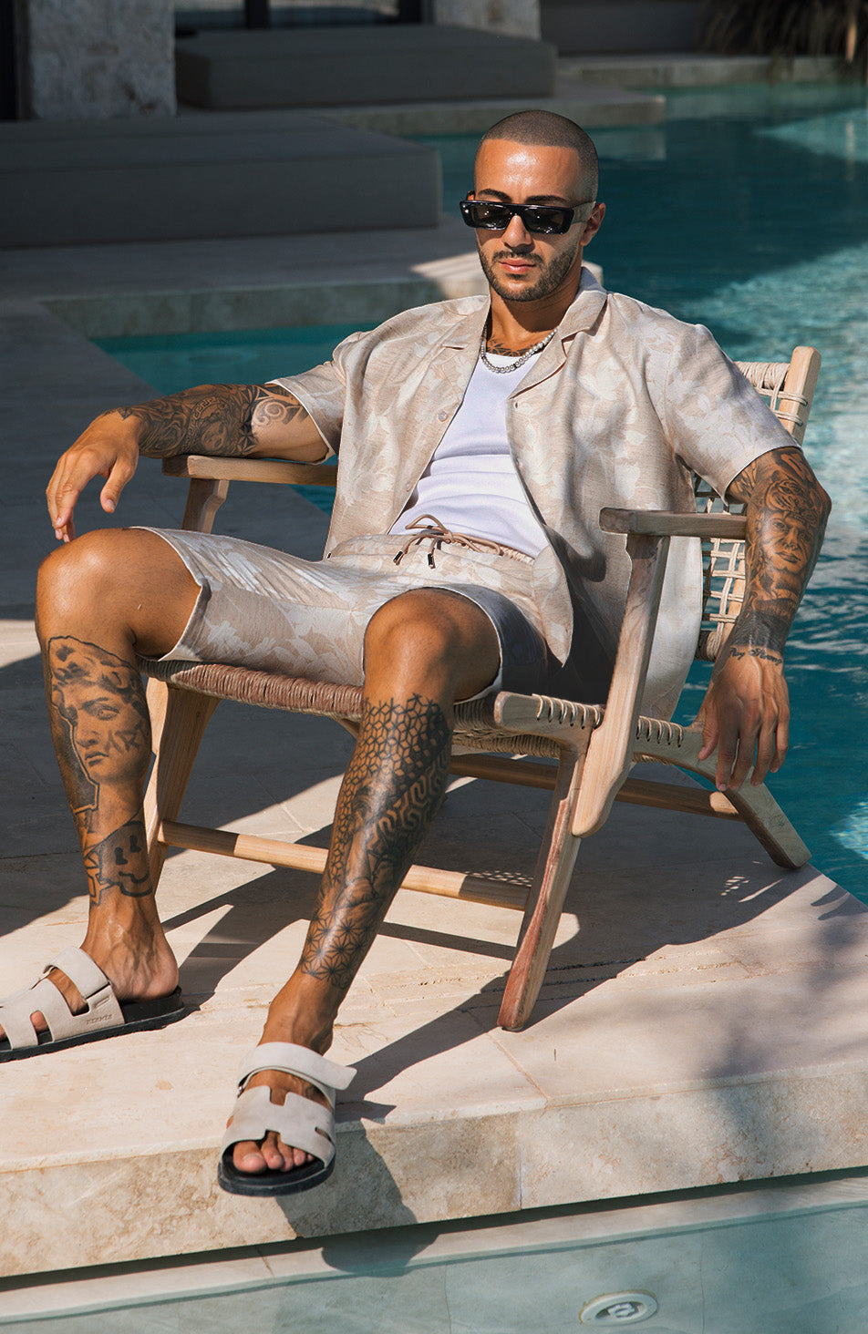 Kandima Relaxed Fit Linen Blend Floral Shirt in Cream