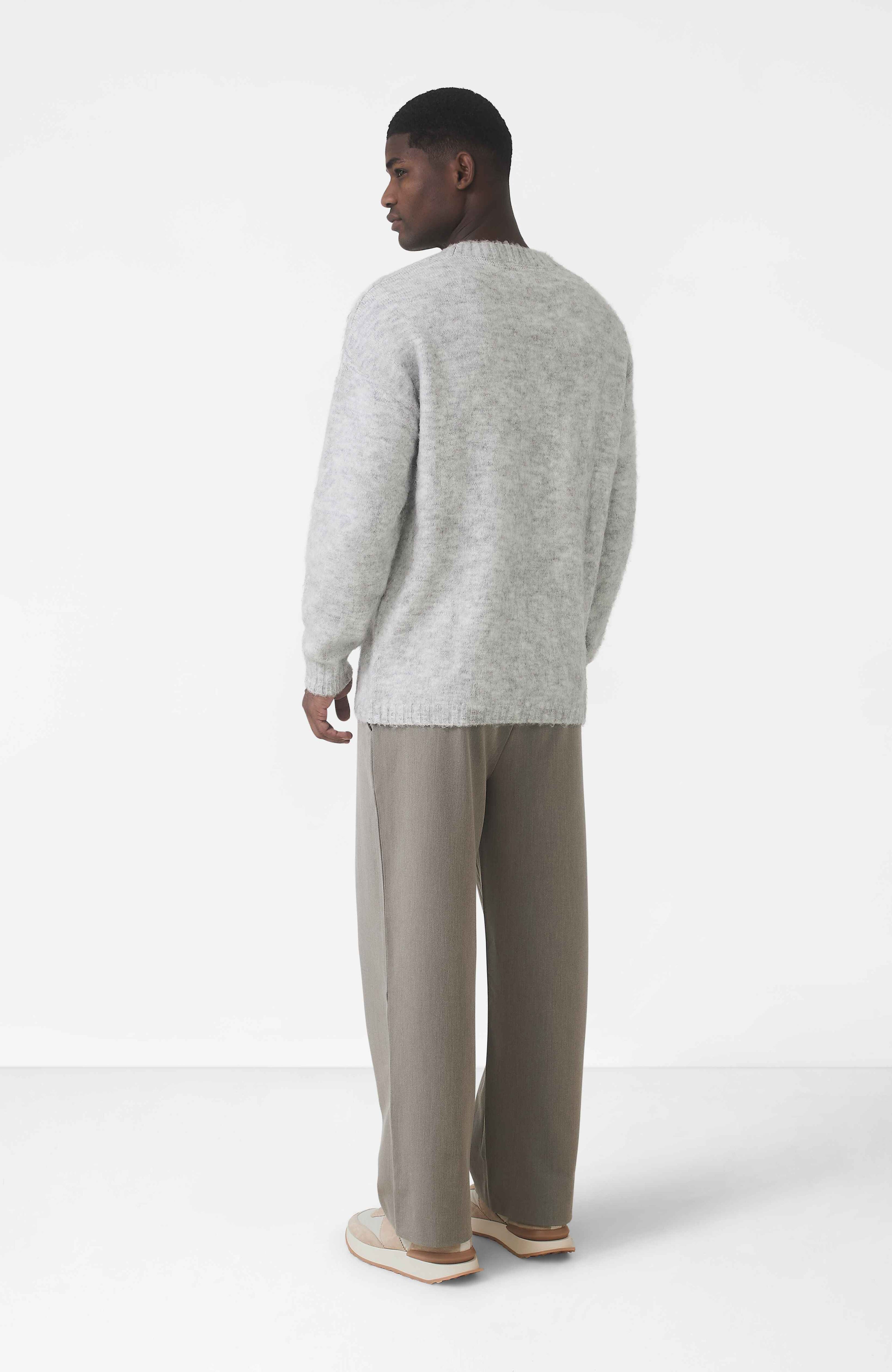 Atelier Oversized Brushed Knit Jumper in Grey
