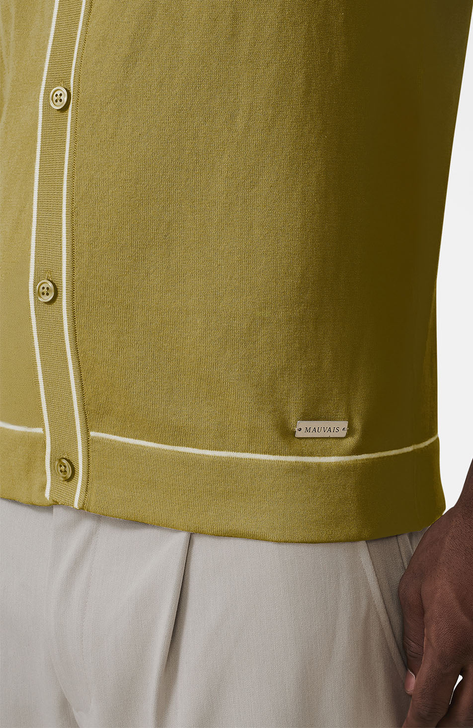 Luciano Slim Knit Shirt in Olive