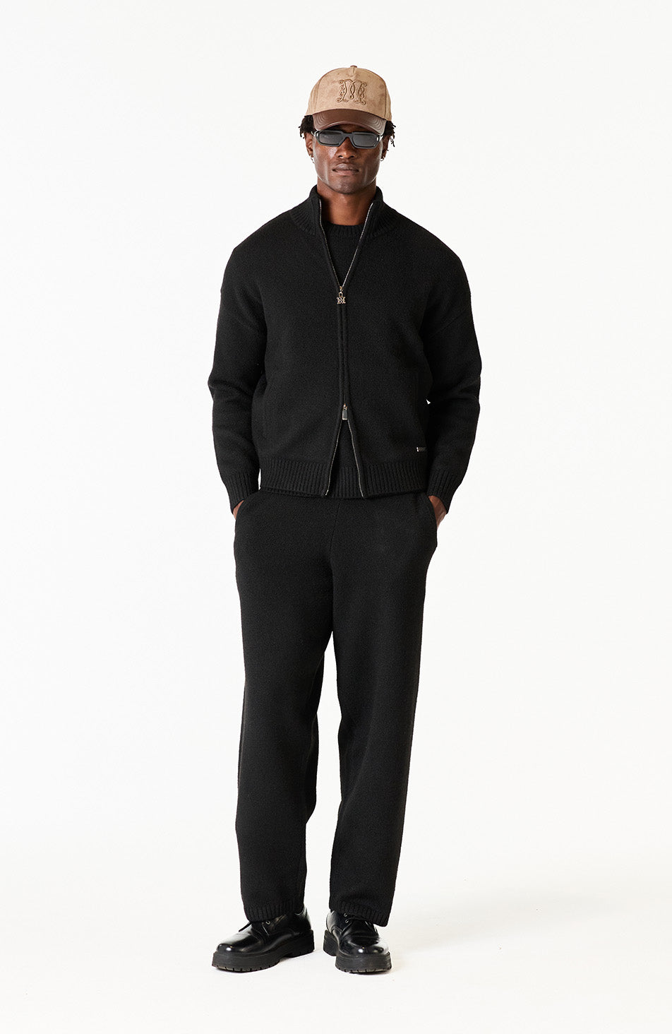 Monogram Montreux Knit Zip Jacket in Black