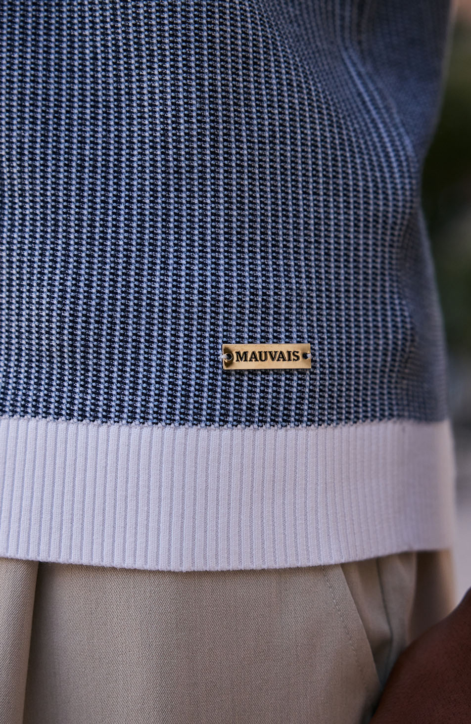 Giordini Tipped Birdseye Knit Polo in Blue