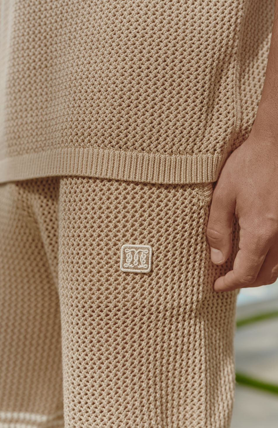 Malibu Cotton Crochet Shorts in Beige