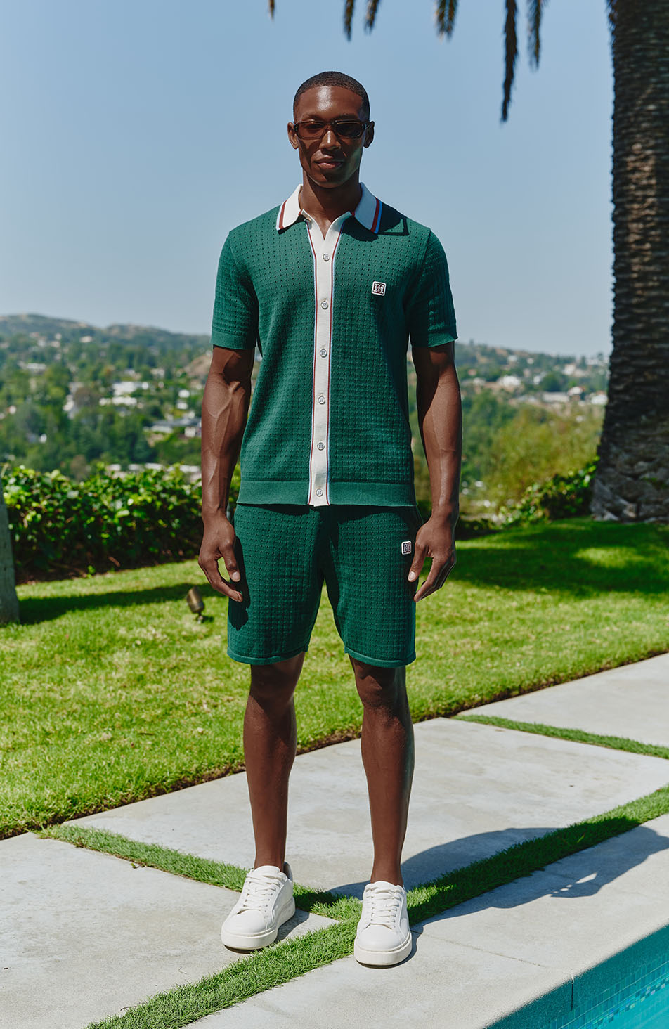 Marmont Pointelle Knitted Shorts Green