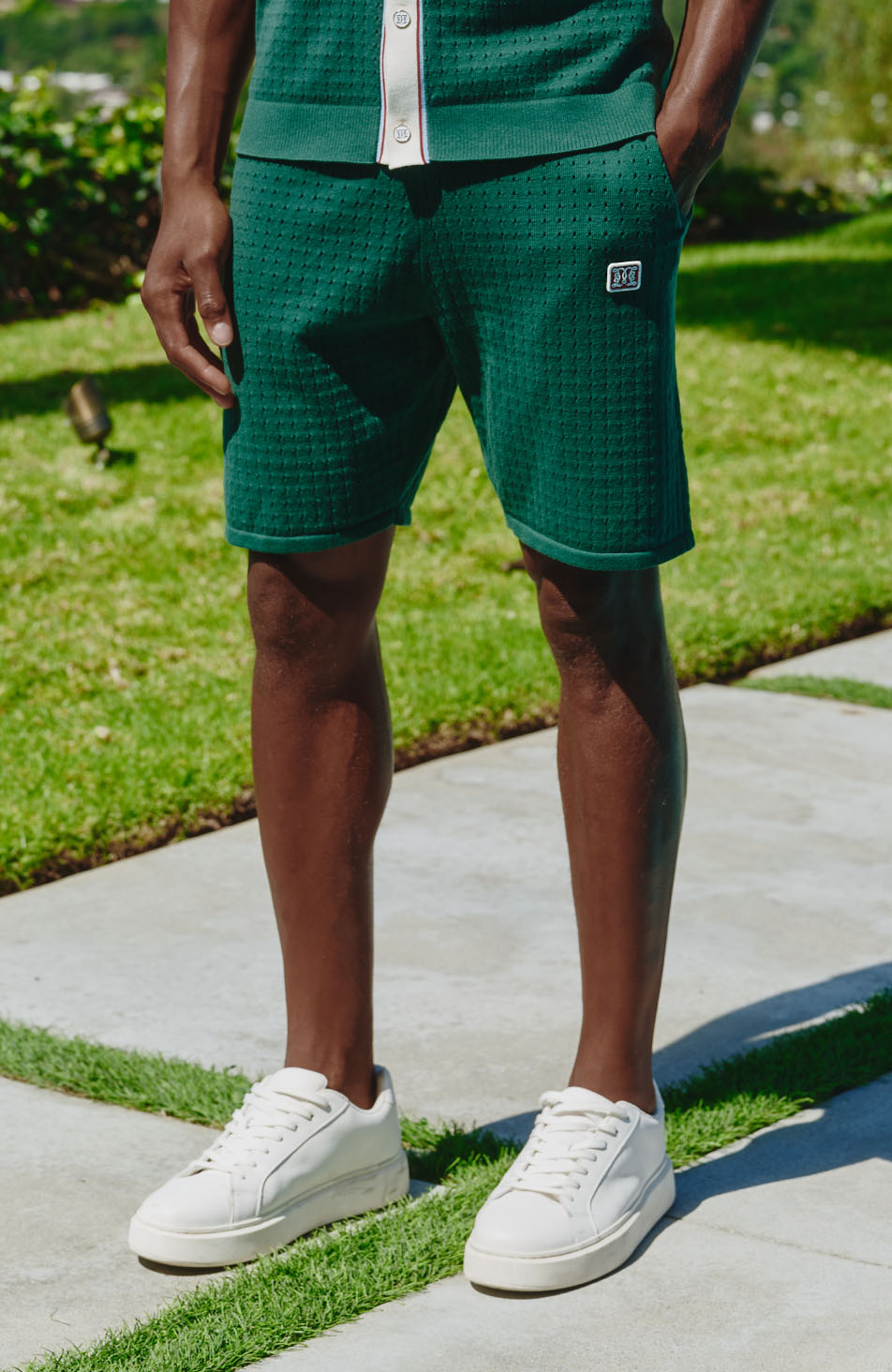Marmont Pointelle Knitted Shorts Green