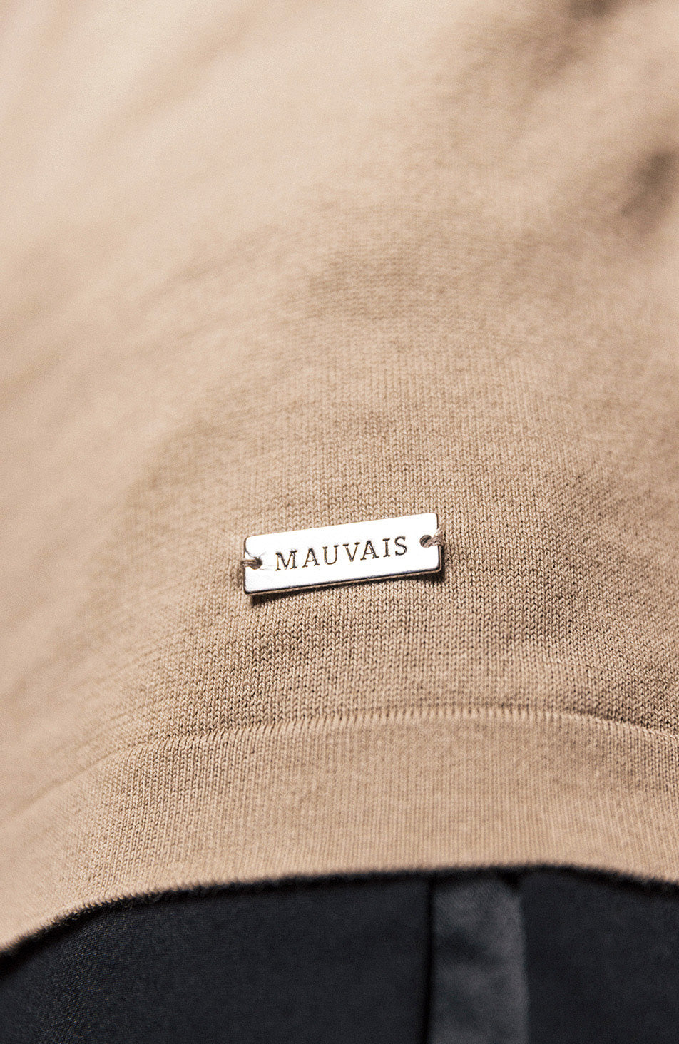 Newbury Slim Zip Knit Polo in Taupe
