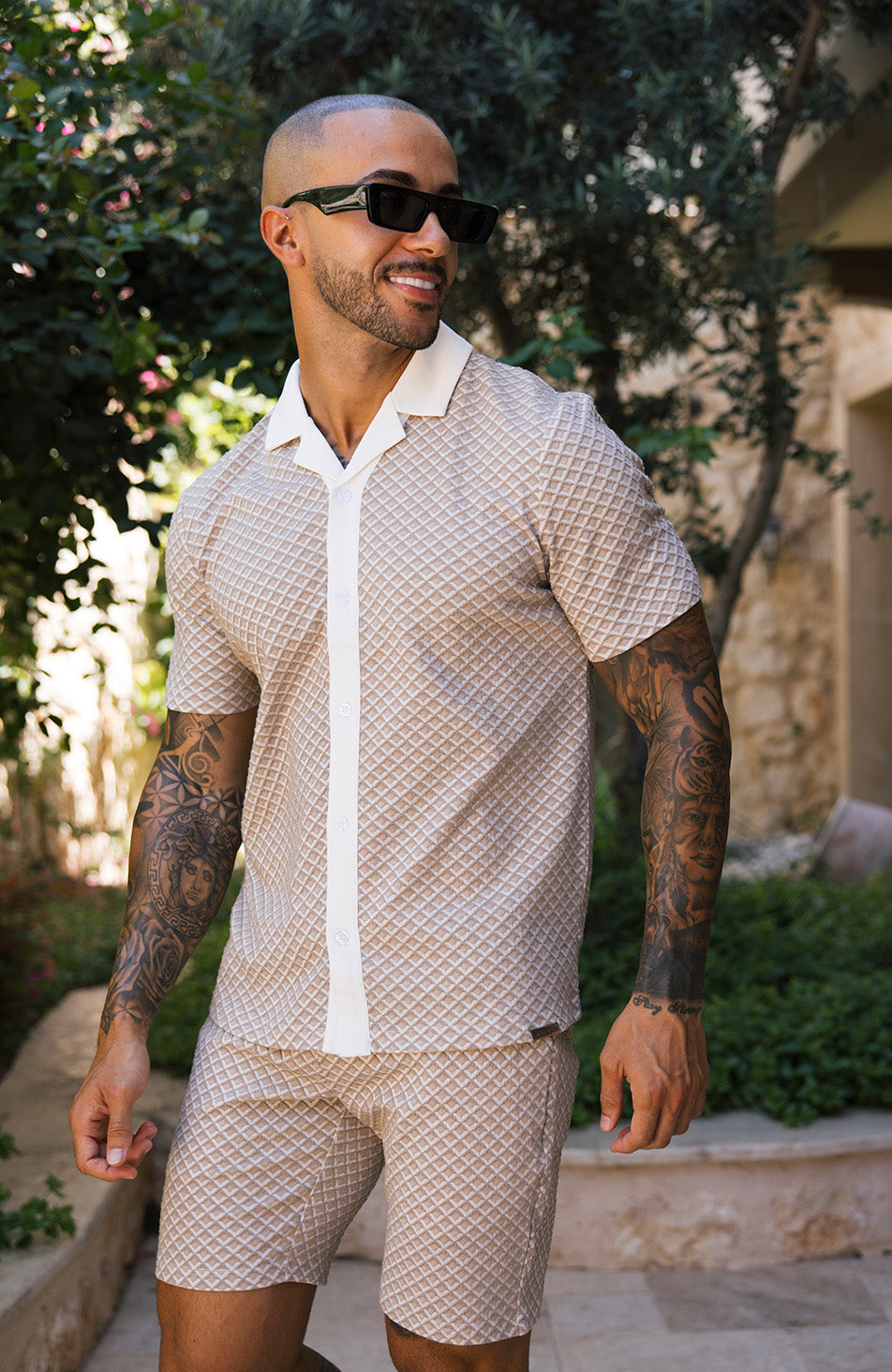 Salerno Slim Shirt in Beige