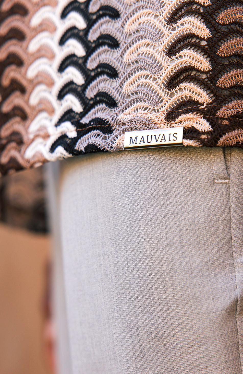 Sentosa Relaxed Fit Striped Crochet Shirt