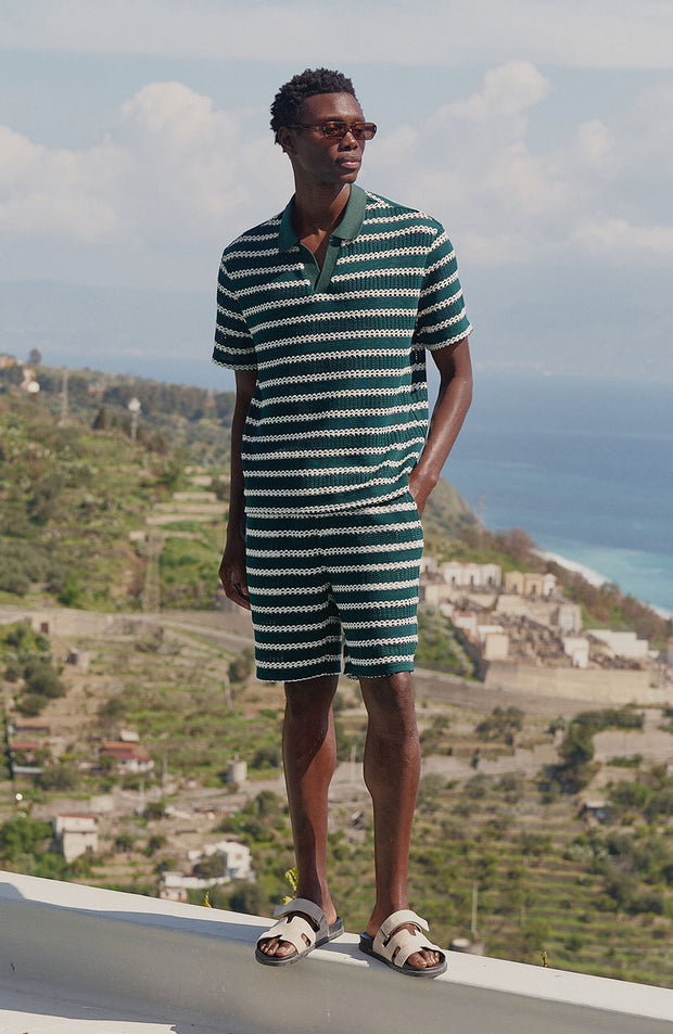 Romano Stripe Shorts in Green