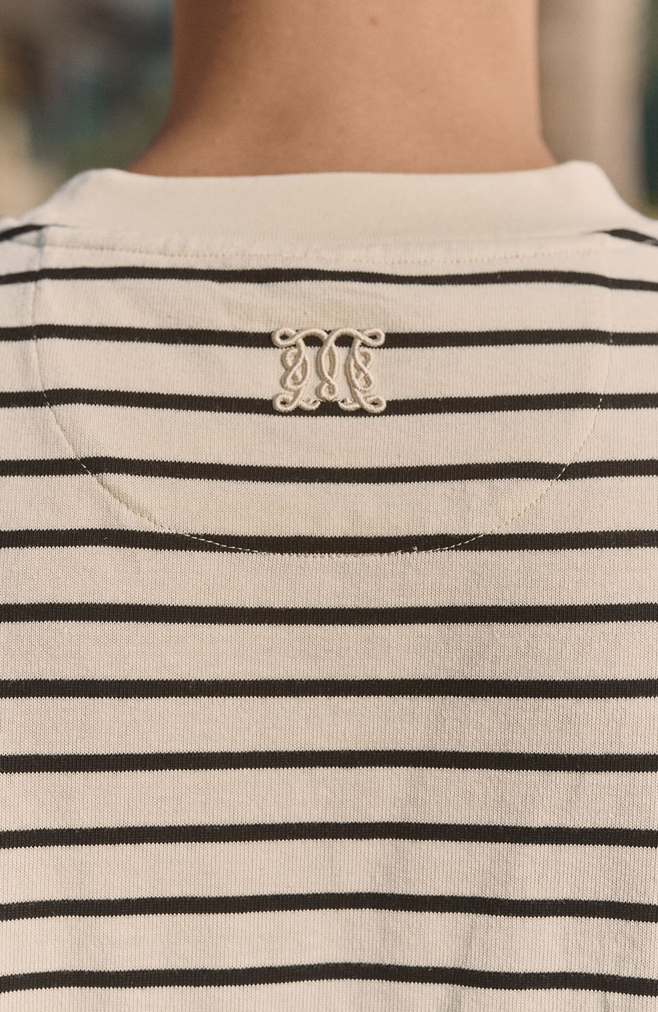 Milano Boxy Stripe Tee in Cream and Black