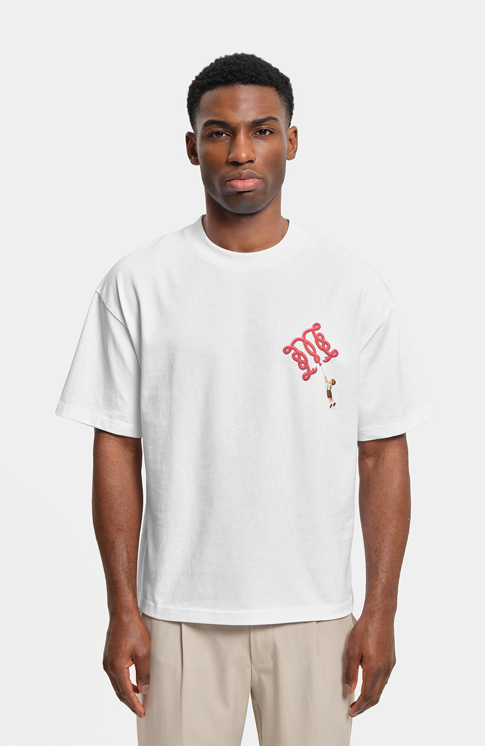 Monogram Balloon Graphic T-Shirt in White