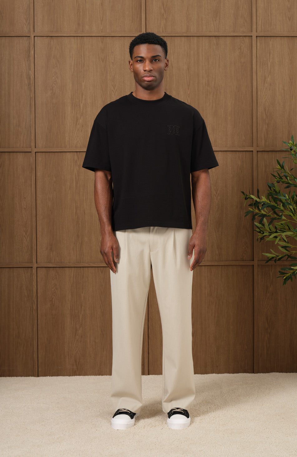 Embossed Monogram Back Logo T-shirt in Black