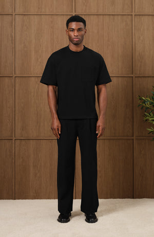 Embossed Monogram Pocket T-Shirt in Black – MAUVAIS