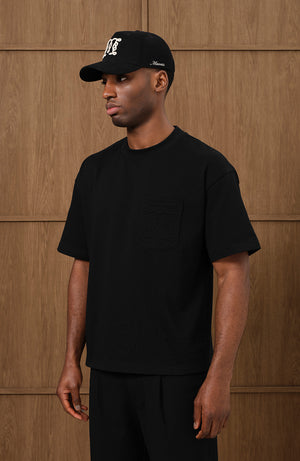 Embossed Monogram Pocket T-Shirt in Black – MAUVAIS