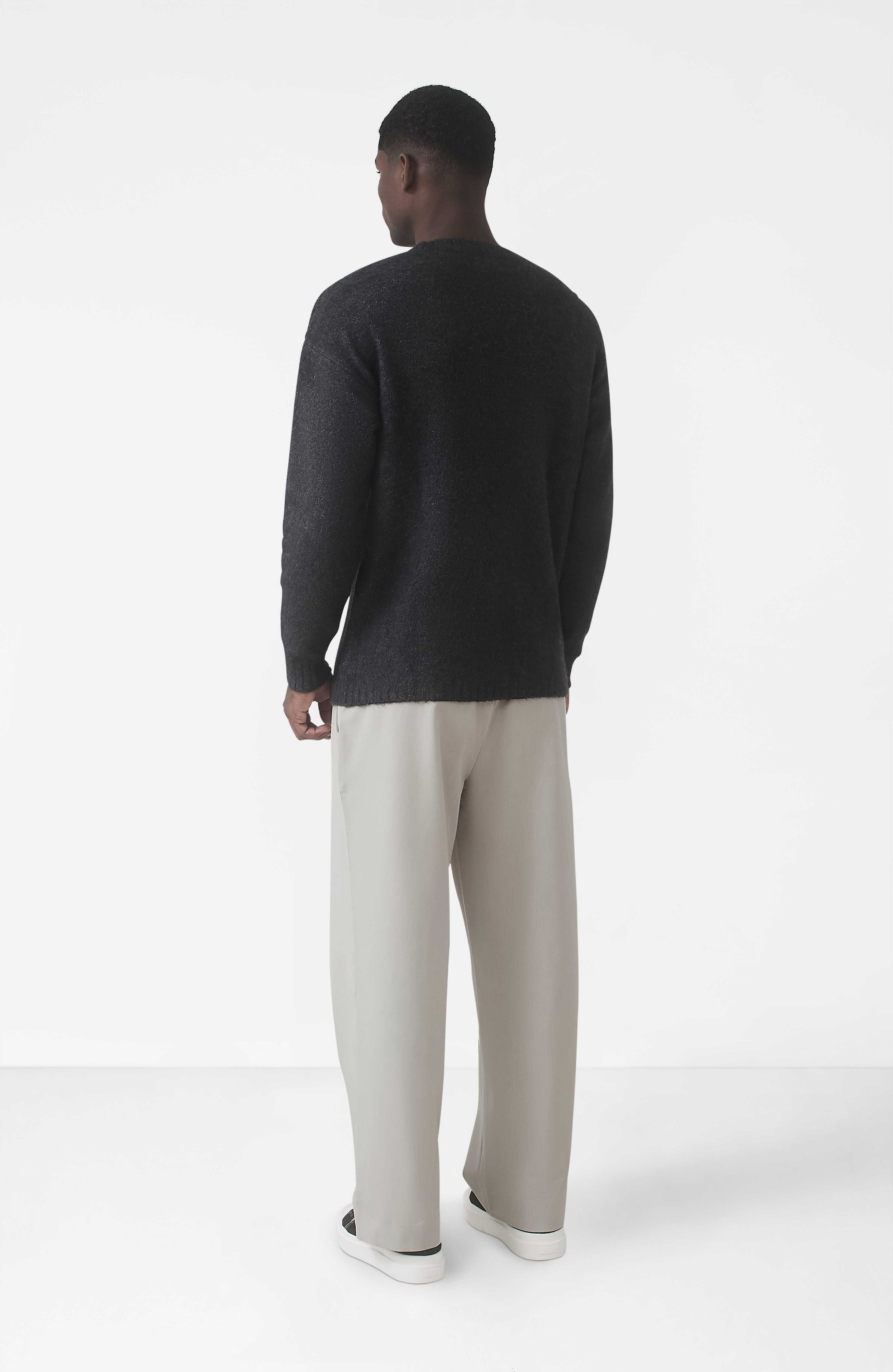 Atelier Oversized Brushed Knit Jumper in Charcoal