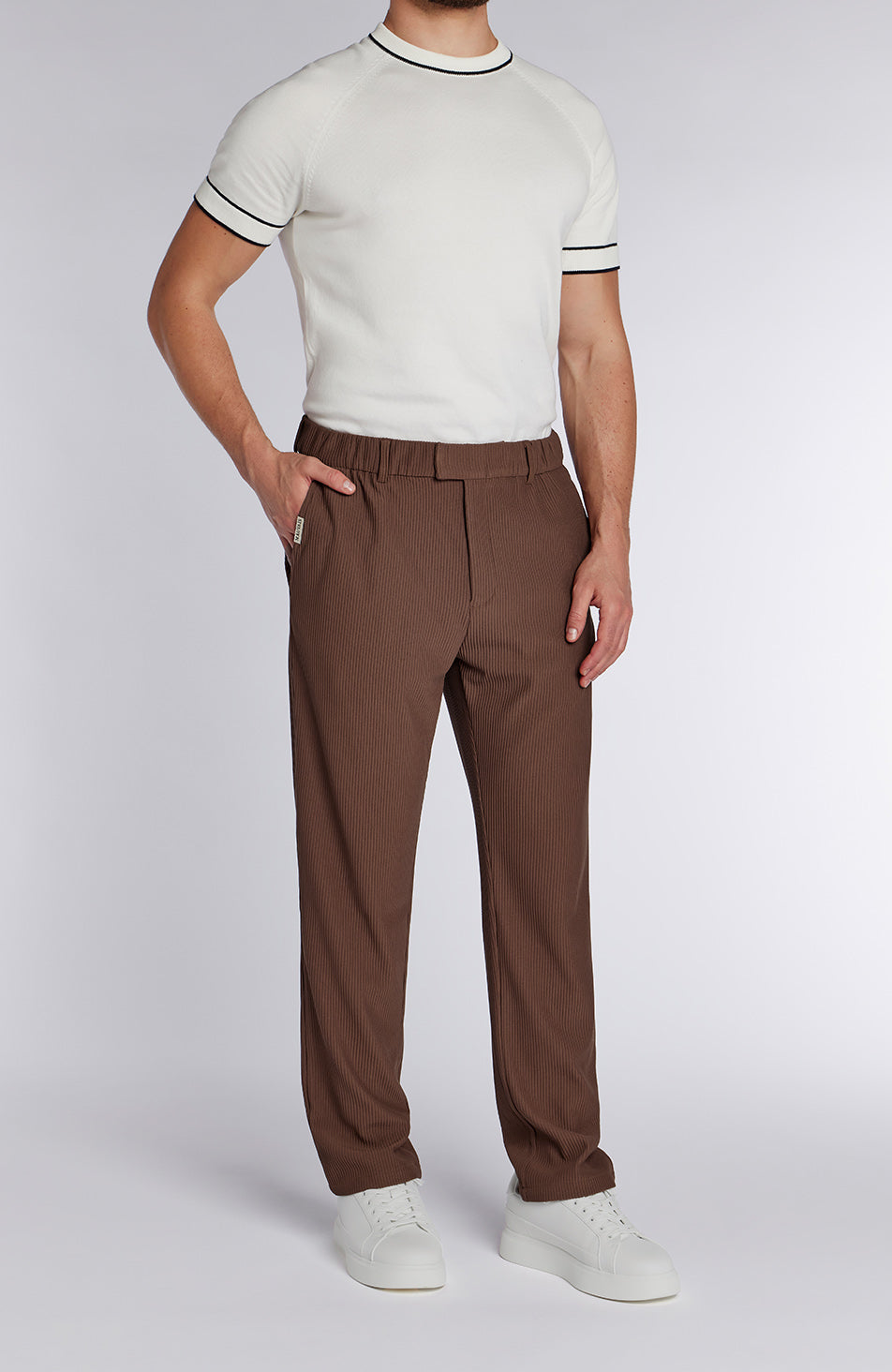 Rustique Straight leg Luxe Rib Trousers in Rust