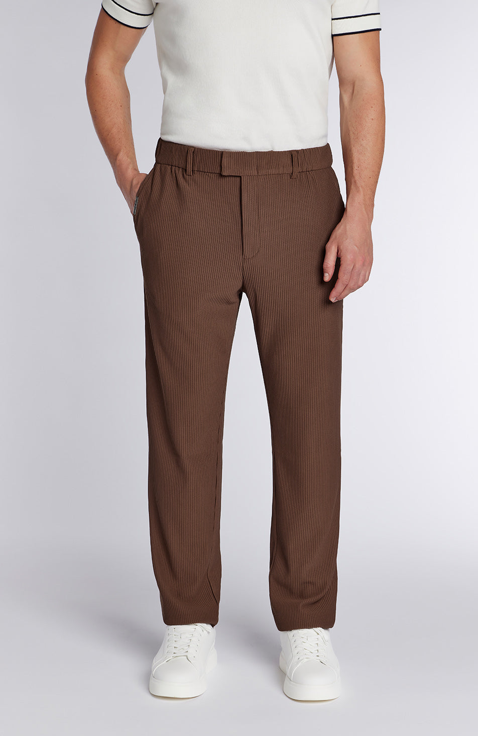 Rustique Straight leg Luxe Rib Trousers in Rust