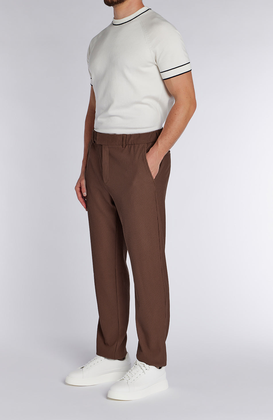 Rustique Straight leg Luxe Rib Trousers in Rust