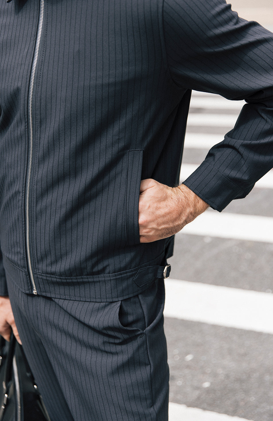 Savile Regular Pinstripe Jacket in Blue