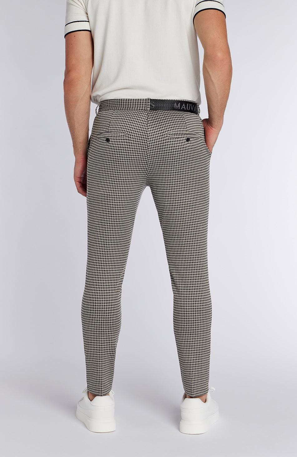 Signature Check Trousers with Half Belt