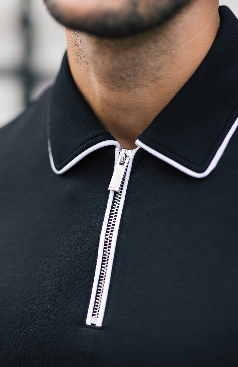 Signature Tipping Polo in Black