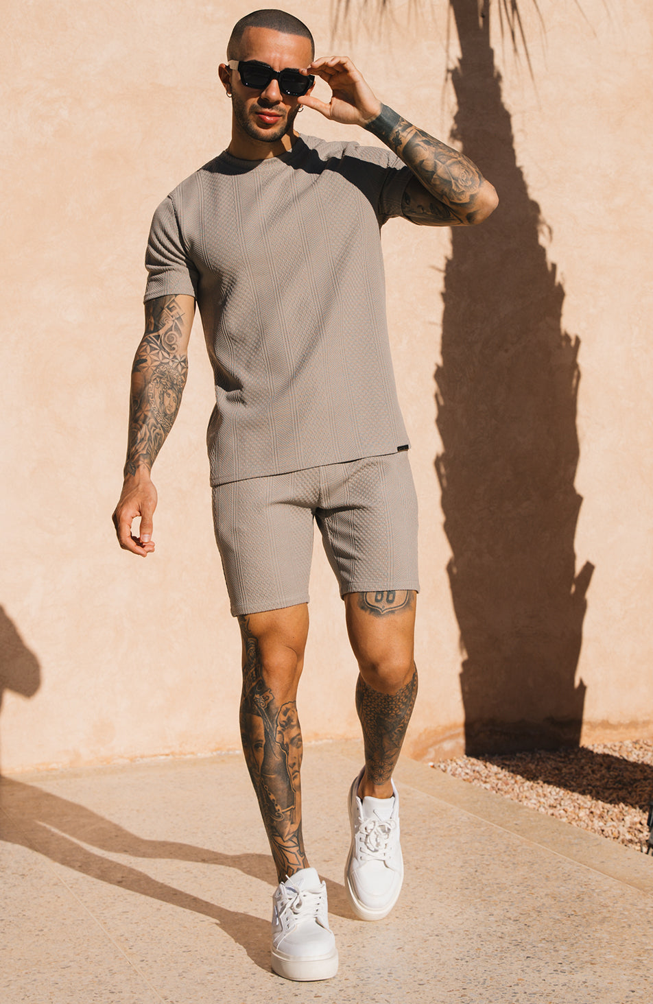 Cedro Knit Shorts in Taupe
