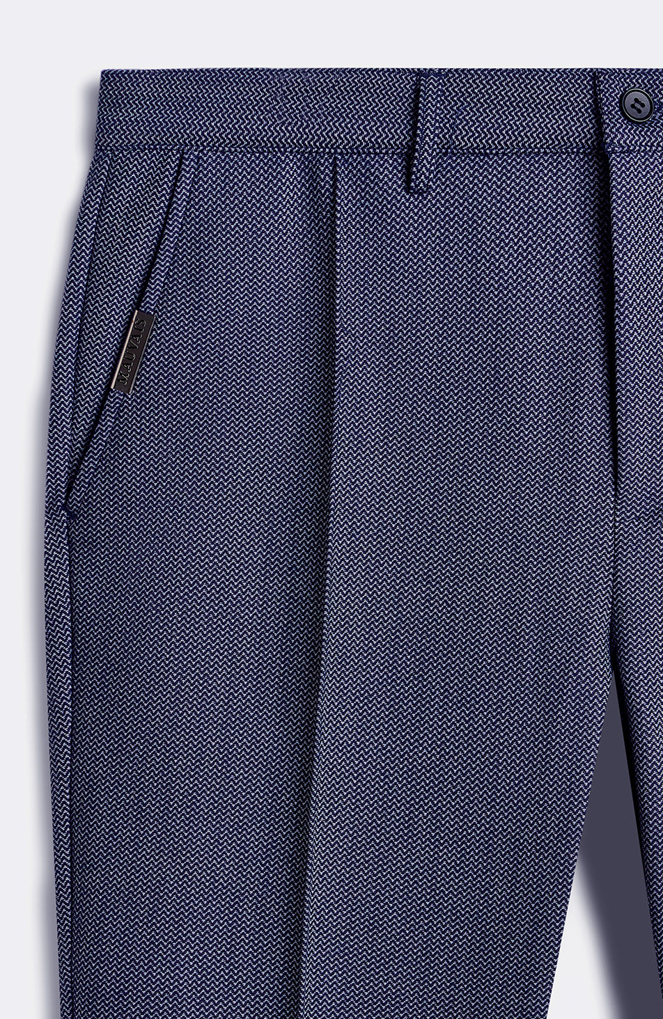 Tormore Slim Geo Textured Trousers in Navy