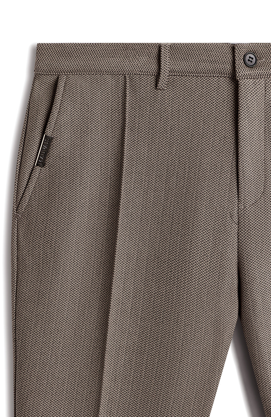 Tormore Slim Geo Textured Trousers in Taupe