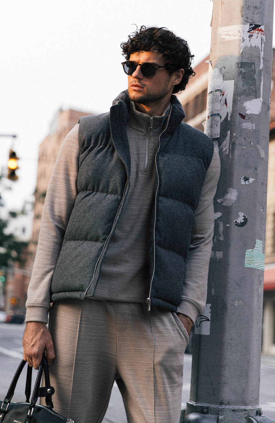 Tournelle Brushed Padded Gilet in Grey