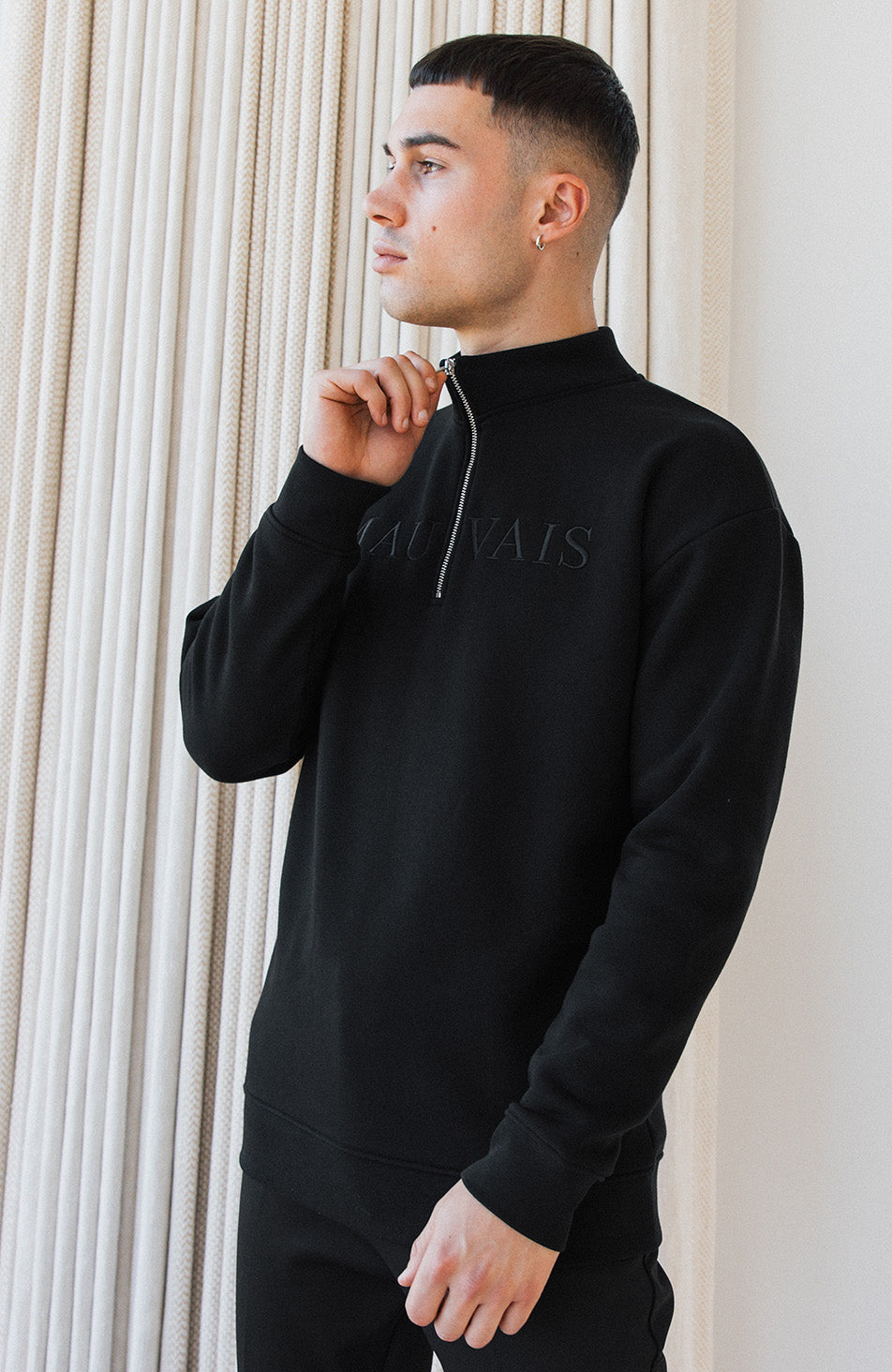 MAUVAIS White Embossed Sweatshirt