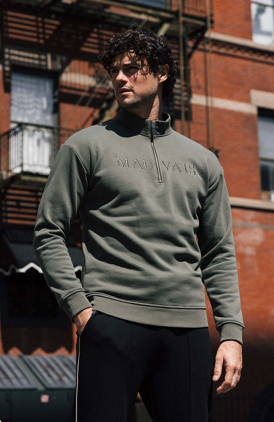 MAUVAIS White Embossed Sweatshirt