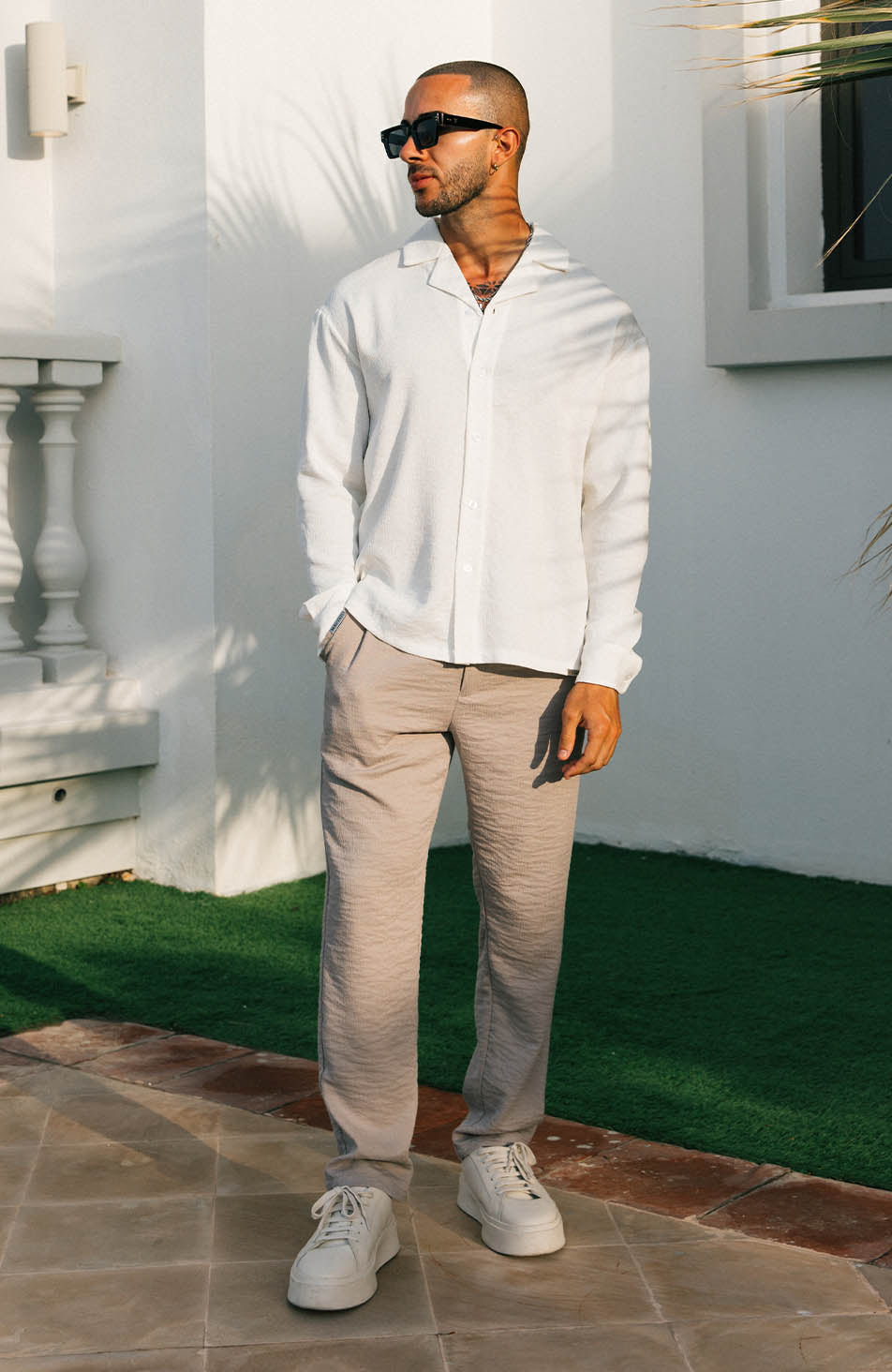Fiorano Long Sleeve Relaxed Fit Shirt in White