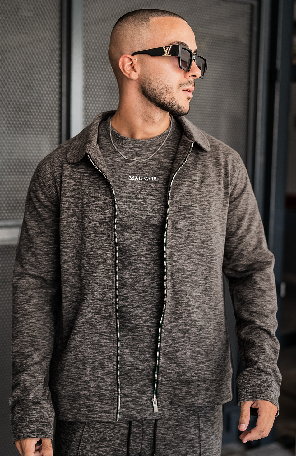 Aspen Zip Through Jacket in Dark Grey