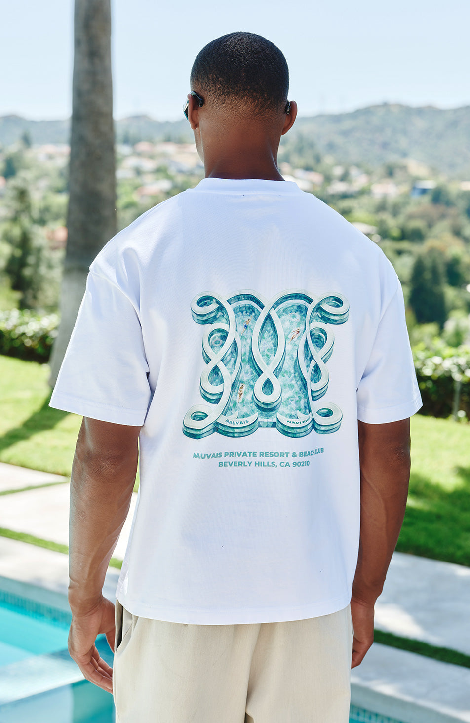 Poolside Monogram T-Shirt in White