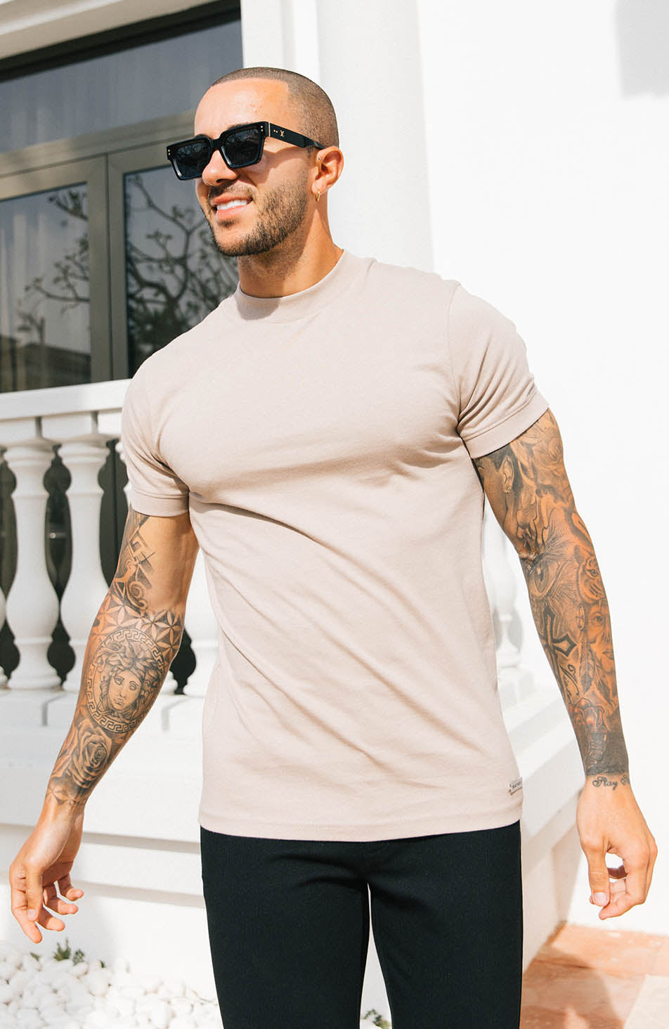 Signature Slim Tee in Stone