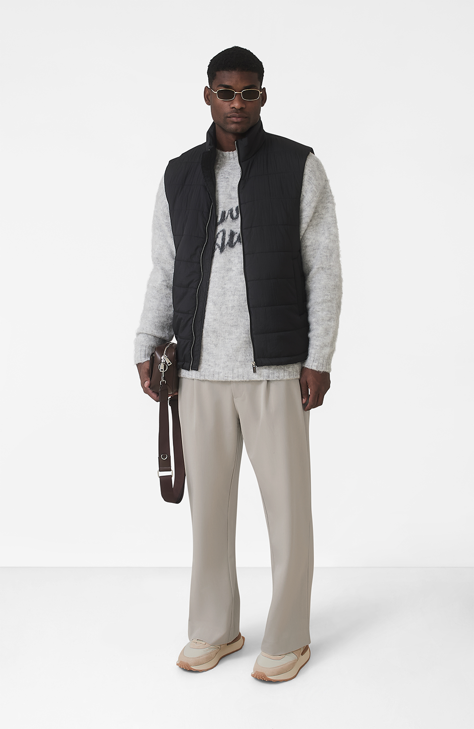 Atelier Oversized Brushed Knit Jumper in Grey