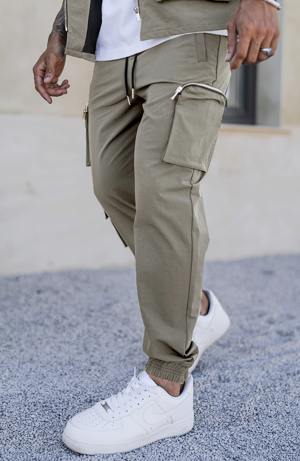 Utility Cargo Trousers in Taupe